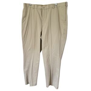 NWT Savane Performance Chino Khaki Comfort Waist Straight Leg Pants Men’s 46x32